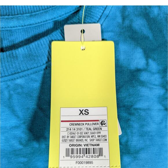 All in Motion Sweatshirt XS Long Sleeve Tie Dye French Terry Crewneck Thumbholes - Picture 4 of 10